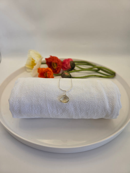 Lemon quartz sterling silver necklace