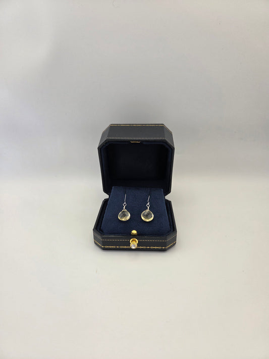 Lemon quartz sterling silver earrings