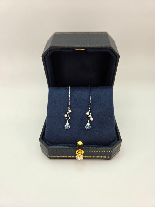 Topaz and pearl earrings