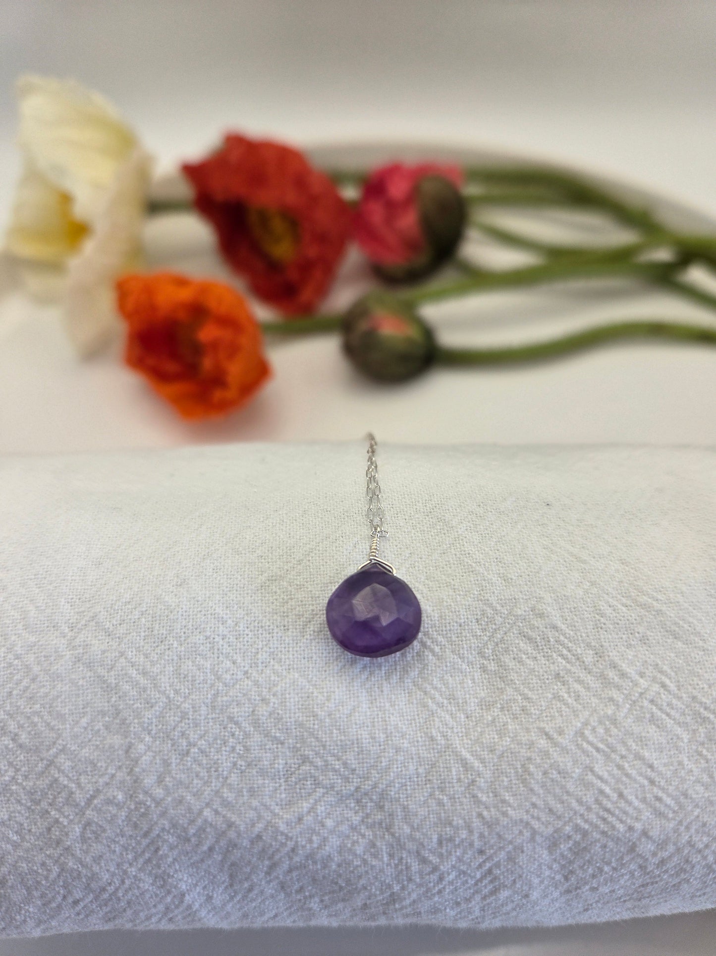 Amethyst sterling silver necklace