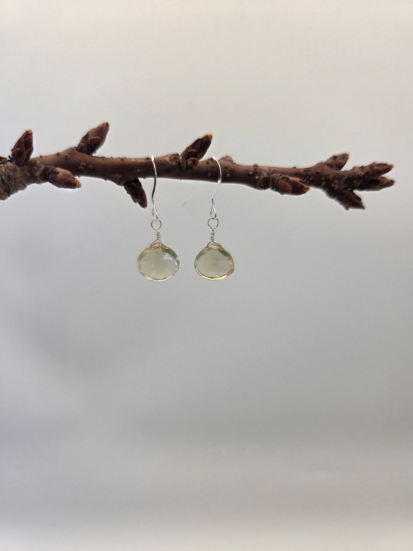 Lemon quartz sterling silver earrings