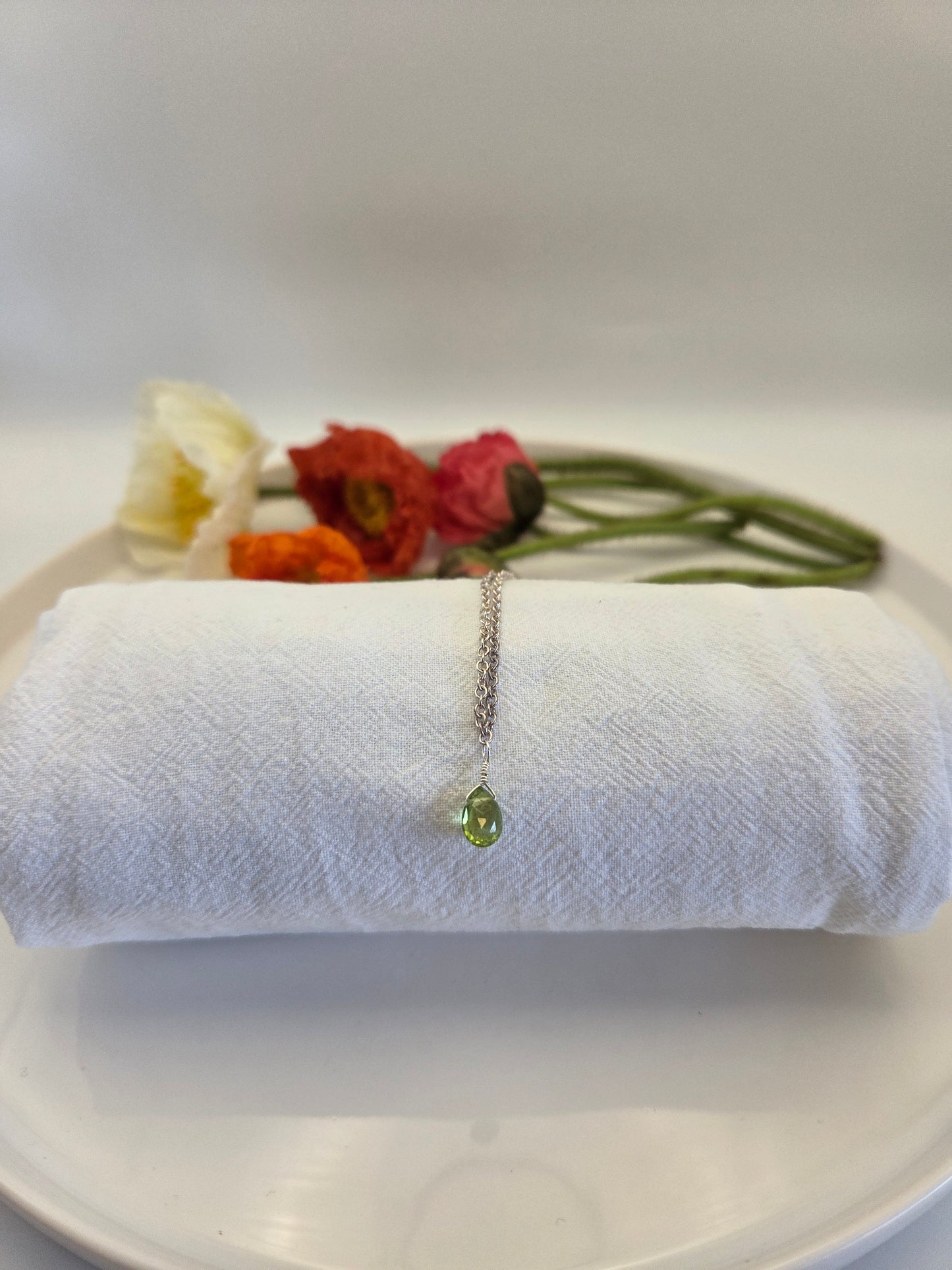 Peridot sterling silver necklace