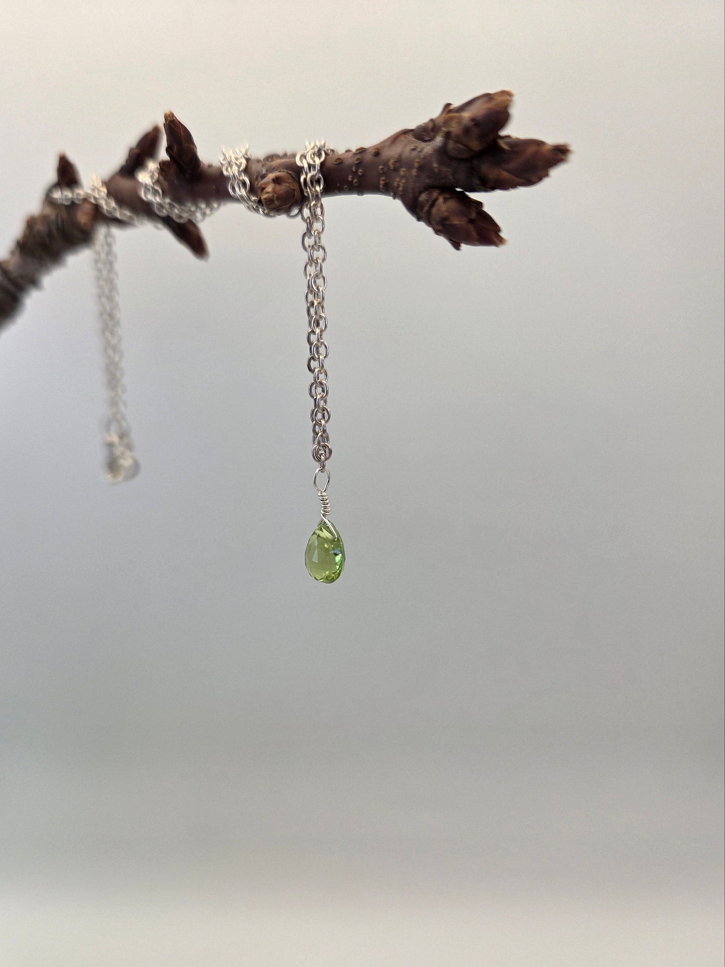Peridot sterling silver necklace
