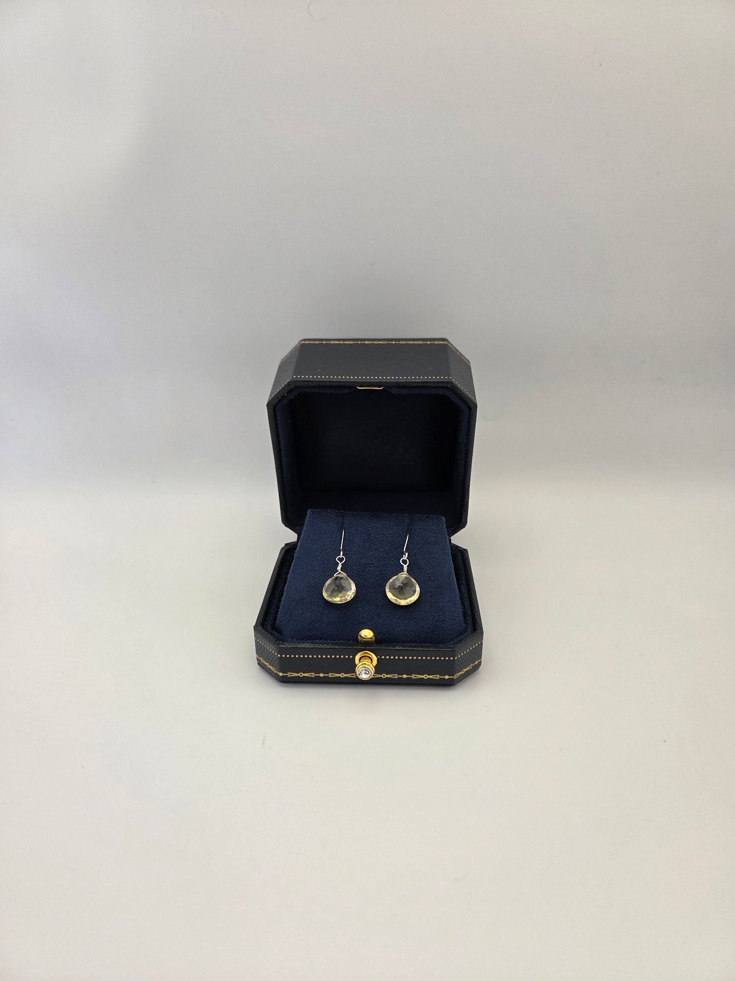 Lemon quartz sterling silver earrings