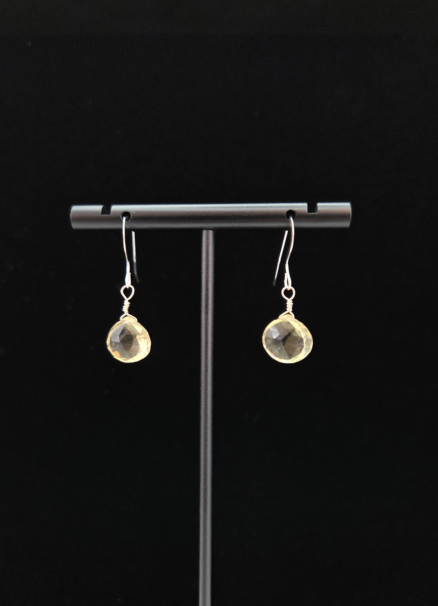 Lemon quartz sterling silver earrings
