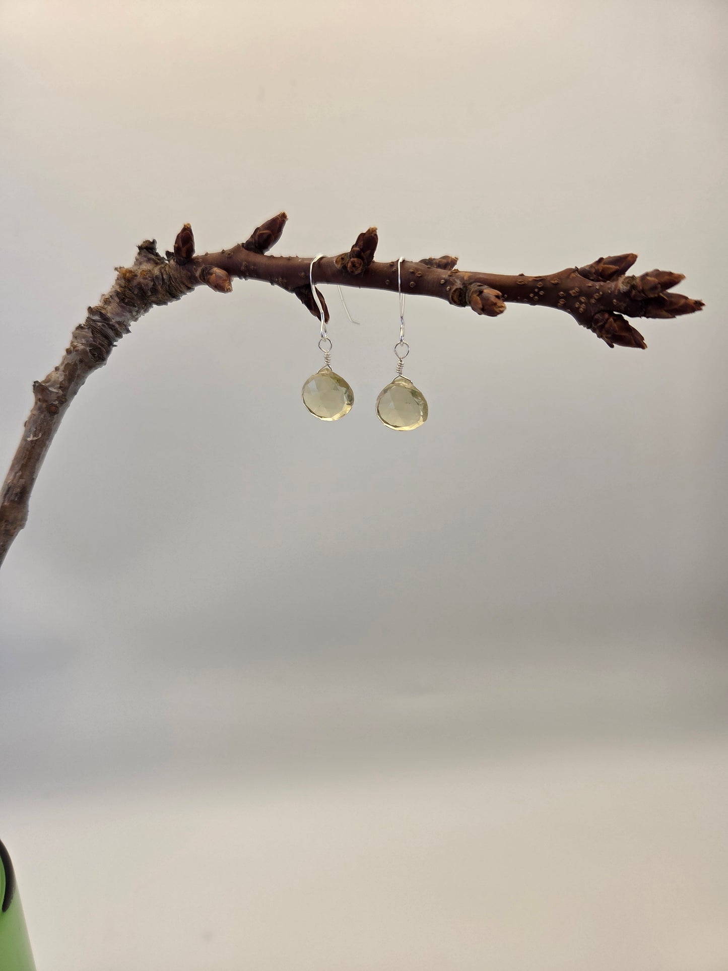Lemon quartz sterling silver earrings